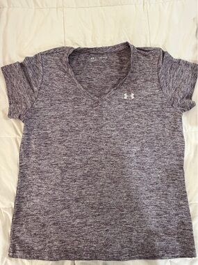 Under Armour Gray Marled Short Sleeve Athletic Top